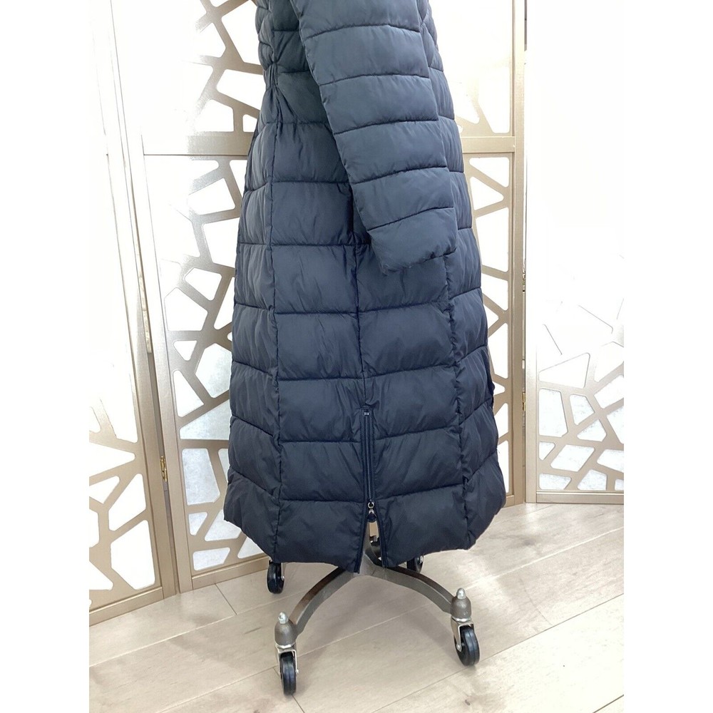 BERNARDO Quilted CALF Long Coat JACKET EcoPlume Fill HOODED ZIPPER  L Puffer - Picture 8 of 10
